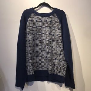 Burkman Bros Sweater Blue and White- Wool